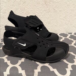 Nike Black Perforated Slip-On Sandals 11C